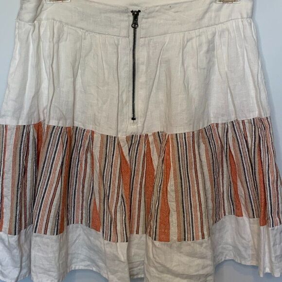 Love 21 Striped Linen Cotton Blend Skirt - Picture 7 of 8
